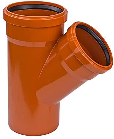KG Rohr Abzweig DN200/125/45 Grad Abwasserrohr Kanalrohr orange