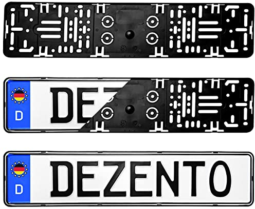 DEZENTOFIX® Kennzeichenhalter - Einfache Montage & Fester Halt - Nummernschildhalterung Auto - Kennzeichenhalterung - Kennzeichenhalter Rahmenlos - Universal Passform (520mm)