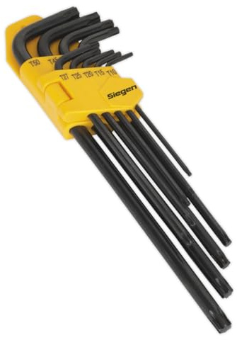 Siegen S01096 9 st extra lång TRX-stjärna* nyckelset