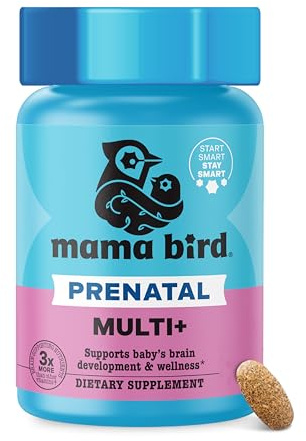 Best Nest Wellness - Mama Bird - Prenatal Multi+ (30 Servings) - Prenatal Vitamins for Women - Supports Baby Brain Health - Methylfolate & Probiotics, Methylated Multivitamin