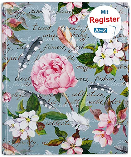 RNKVERLAG 46701 - Ringbuch, für DIN A5, mit Register A-Z, Blütenzauber, 1 Stück