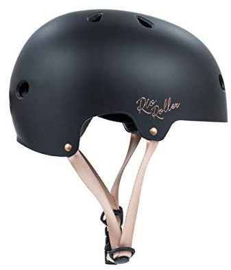 Rio Roller Rose Skateboarding Helmet Unisex Adult, unisex_adult, RIO169, Black (Black), 53-56 cm