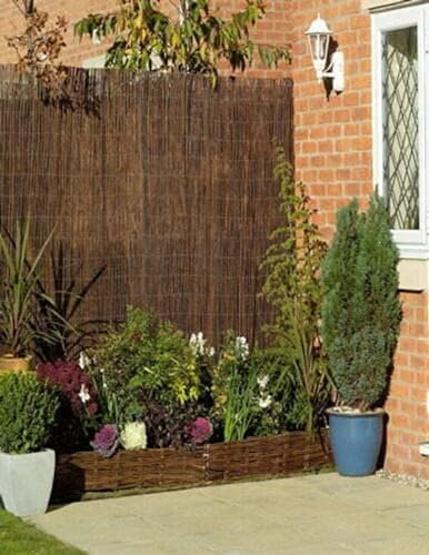 Abaseen Willow Bulrush Natural Garden Fence Panel Screening Roll Privacy Border Wind & Sun Protection (1.5m x 4m)