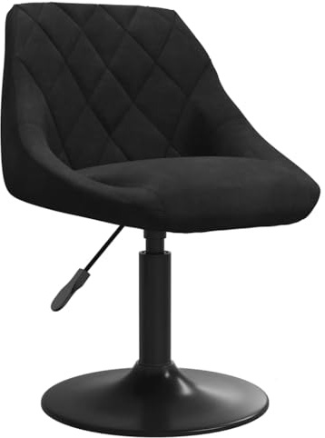 vidaXL Esszimmerstuhl Drehbar Höhenverstellbar Küchenstuhl Drehstuhl Essstuhl Polsterstuhl Lehnstuhl Stuhl Wohnzimmerstuhl Schwarz Samt