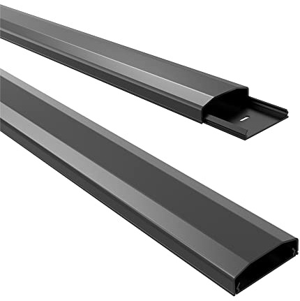 Perfect Kabelkanal Kunststoff mit 1x 40cm, 3M Klebeband als Zubehör, 0,50m, Schwarz