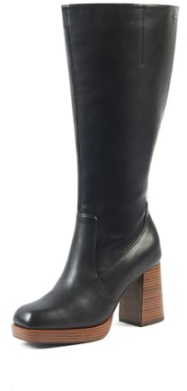 GABYLOU – Modèle MELISSA – Bottes Hautes Femme Pieds Larges Mollets 2XL – Double Semelle Amovible, Talon 9,5 cm + Plateforme 2 cm – Fermeture Zip