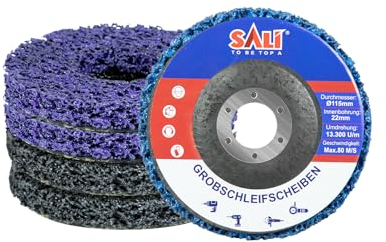 SALI 115mm CSD Scheibe Schleifscheiben für Winkelschleifer 5 Stück Reinigungsscheibe Set Grobreinigungsscheibe Schleif Scheibe Nylongewebescheibe Reinigen Entfernen von Farbe Rost,Gemischte Farben