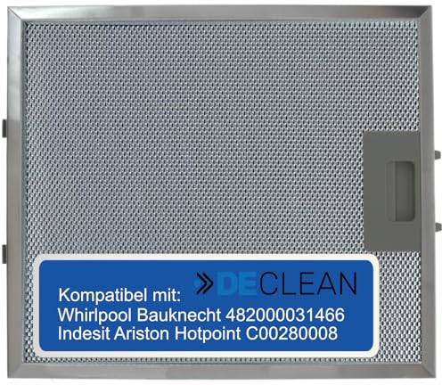 DeClean 1x Fett Filter für Dunstabzugshaube 305mm x 267mm, Metallfettfilter ist kompatibel mit AEG 405525042-9 4055250429, Elica 93952919 GRI0009219A, KIT0010805 Whirlpool C00314158 ARI314158