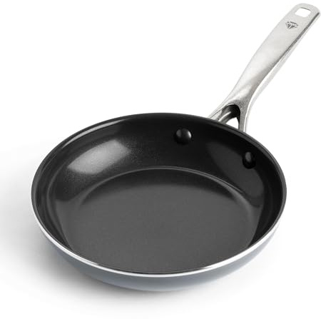Blue Diamond Cookware Diamond Infused Ceramic Nonstick 8 Frying Pan Skillet, PFAS-Free, Dishwasher Safe, Oven Safe, Grey