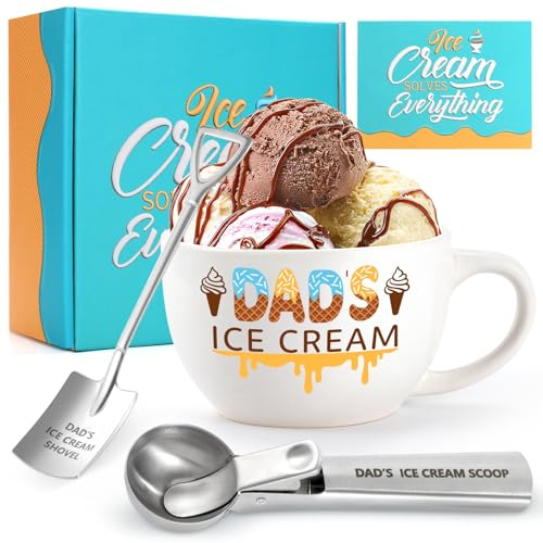 Benjika Fathers Day and Xmas Gadget - Ice Cream Bowl and Scoop Set for Daughter, Son, Ideal Gift
