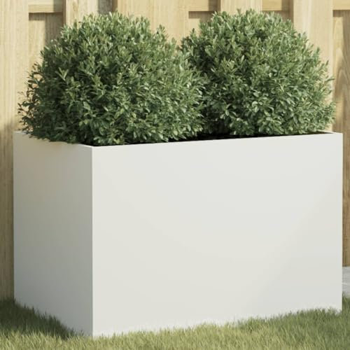 ShGaxin Jardinera de Acero Laminado en frío Blanco 62x40x39 cm, Huerto Urbano Terraza, Jardineras Exterior, Jardineria Maceteros, Mesa De Cultivo, Huerto En Casa - 841596