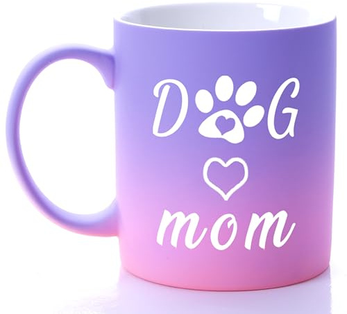 11 oz Dog Mom Mug, Dogs Lovers Gifts for Woman, Novelty Coffee Mug - Beautiful Present for Him Her, Dog Mom, Mother, Daughter or Son, Birthday or Mother's Day（Sunset Glow）