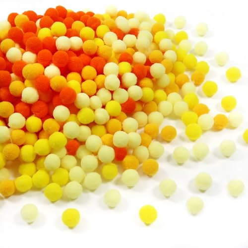 TOAOB 720 Pezzi 10 mm Pompon Colorati per Lavoretti Series Arancione Piccoli Pompon Mini Palline Di Feltro per Cucito Fai Da Te Decorazioni Festa Artigianato