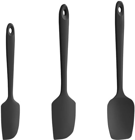 Stekspade 3 stycken silikonspatelset, 315 ℃ värmebeständig flexibel degskrapa, köksredskap för bakning, värmebeständig non-stick, för matlagning bakning blandning skrapning servering