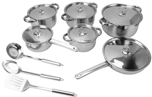 Xiuganpo Set di Pentole e Pentole per Pentole, Acciaio Inossidabile 2 Pentole Rosate 4soup con Impugnatura e Coperchio Comodi, Cuoce Set di Pentole per Frittura, Cottura Casalinga