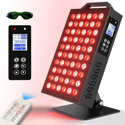 ShineMuse Rotlichtlampe 630/850nm Dual-Chip, Schmerzlinderung & Anti-Aging | Rotlichtlampe 630/850nm | Dual-Chip 60 LEDs | Schmerzlinderung | Timer + FB | Schutzbrille inkl. | Ganzkörper & Gesicht