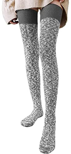 Calcetines para diabéticos sin goma extra anchos mujeres muslo alto algodón botas de invierno calcetines cálidos extra largos calentadores de piernas por encima de la rodilla medias altas eliminación