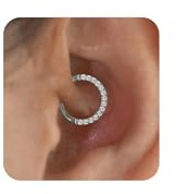 MIYUEFAN Piercing per il naso per donne in acciaio inossidabile oro argento anello per naso piercing helix, setto trago conch orecchini piercing per le labbra anelli per piercing al naso zirconia