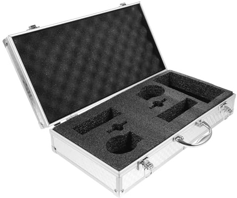 Mikikit Maletín de Micrófono Inalámbrico de Mano de Aleación de Aluminio 2 Ranuras, Diseño Elegante y Protección Segura para Transporte y Almacenamiento