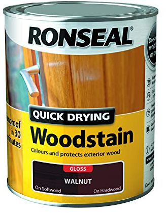 Ronseal Quick Drying Woodstain Walnut Gloss 750ml