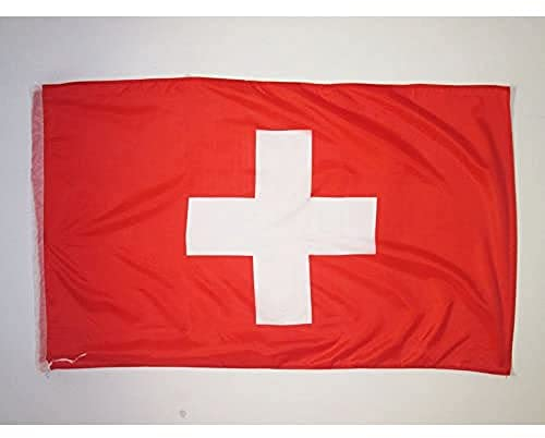 AZ FLAG - Drapeau Suisse - 150x90 cm - Polyester léger - Drapeau Helvétique Avec Fourreau et Cordelettes - 80g