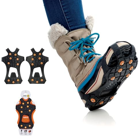 Sidas Walk Traction, Crampons à Neige, Crampons antiglisses et antidérapants, Chaussures de randonnée ou Bottes de Neige, Noir, 45-47