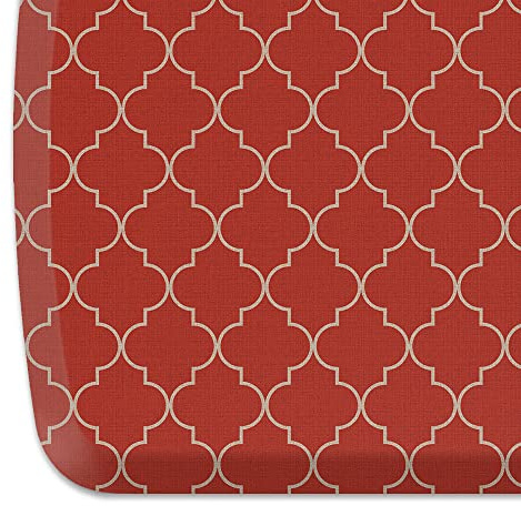 GelPro Elite Premier Anti-Fatigue Kitchen Comfort Floor Mat, 20x36, Trellis Red Chile Stain Resistant Surface with therapeutic gel and energy-return foam for health & wellness, Trellis Red Chile