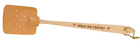 Bütic Tapette à mouches en cuir avec manche en bois Différentes versions Forme : France VOC