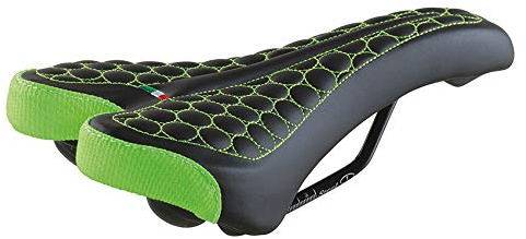 Selle Montegrappa, Sellino FatBike per Bici MTB, Trekking, Unisex, SM 4010, in 6 Colori, Prodotto in Italia, Nero Verde
