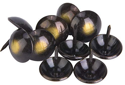 100 pezzi Chiodo per tappezzeria, puntine per mobili puntine da tappezzeria perni di spinta con puntina chiodi a testa tonda retrò puntina perni rotondi antichi a pressione(16×20mm)