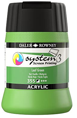 Daler-Rowney System3 Acrylic Screen Printing Ink, Plastic Pot, 8.45oz - 250 ml, Leaf Green