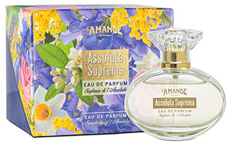 L'AMANDE – Frisches und zitrisches Damenparfüm mit Zitrone und Bergamotte, Damenparfüm mit Vanille-, Mimosen- und Jasmindüften, süße und blumige Noten, Absolute Supreme 50 ml