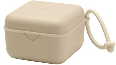 Bibs Schnuller Box mit Gummiband. Sterilisator Box für Schnuller. 100% BPA Freies Material. Vanilla