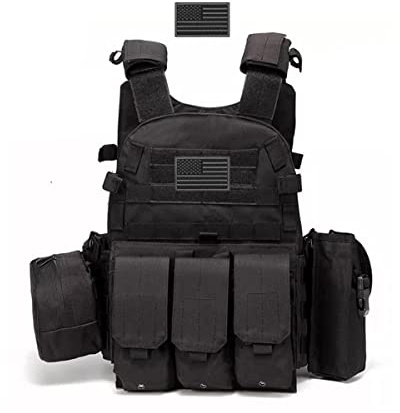 AZB Tactical Vest For Men Quick Release Breathable Paintball Airsoft Vest Adjustable