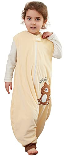 HAHASHOW Sacco Nanna con Piedini Sacco a Pelo per Bambini 5-6 Anni Bear