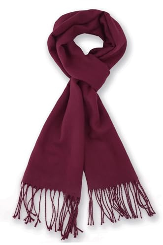 vimate Burgundy Scarf for Women UK, Winter Lightweight Neck Warm Long Scarf (UK-Burgundy)