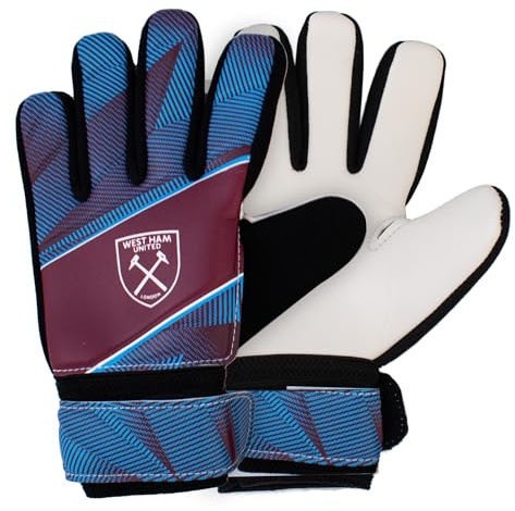 Hy-Pro Officially Licensed West Ham FC Goalkeeper Gloves - Junior, Fuse Design, Goalie, with Strong Palm Girp for High Performance, Boys and Girls