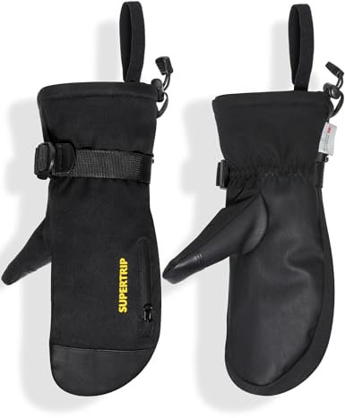 Supertrip Ski-Fäustlinge für Herren und Damen, wasserdichte Snowboard-Fäustlinge, Touch-Screen, Anti-Rutsch-Schneehandschuhe, 3M-Thinsulate, warm isoliert bei kaltem Wetter und Winter