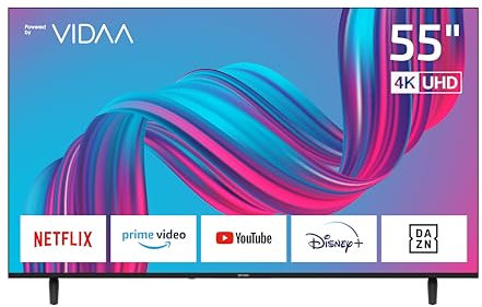 DYON Movie Smart 55 VX-2-55 Zoll (139 cm) 4K UHD Smart TV mit Triple Tuner (DVB-C/-S2/-T2), App Store, Prime Video, Netflix, YouTube, DAZN, Disney+, waipu.tv, Hotelmodus