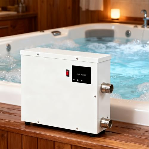 Elektrisk Poolvärmare | Elektrisk Varmvattenberedare I Rostfritt Stål, Intelligent Termostatstyrning, Dubbelt Skydd, Lämplig För Varma Källor Och Massagebadkar. 9kw