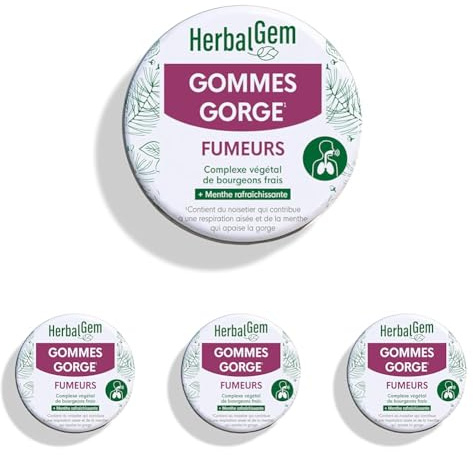 Herbalgem - Gommes Gorge Fumeurs Bio 45 g (Lot de 4)