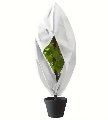 MAGAUSVZVK Protección Invernal for Plantas en Maceta con Cremallera y cordón, Funda Protectora for Plantas en Invierno for olivos y Palmeras(Bianco,80cm*120cm)