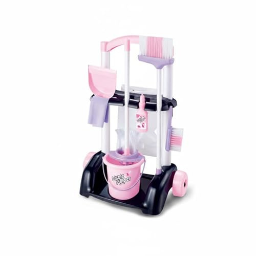 Fonowx Jouet Nettoyage Enfants Kit Chariot Ménage Balai Développement Compétences Matériau Robuste Convient pour Jeu Collectif Éducation Ménagère Intérieur , 66732 Ensemble