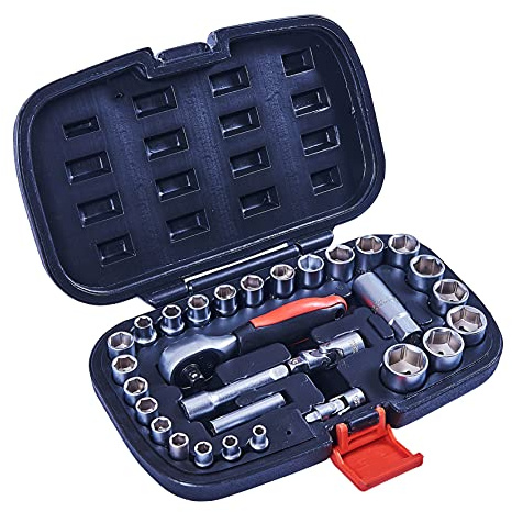 Amtech I0380 30 Piece 1/4 and 3/8 Socket Set