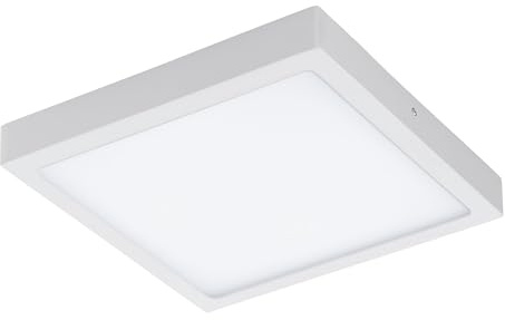 EGLO connect LED Deckenleuchte Fueva-C, Smart Home Deckenlampe, Material: Metallguss, Kunststoff, Farbe: Weiß, L: 30x30 cm, dimmbar, Weißtöne und Farben einstellbar