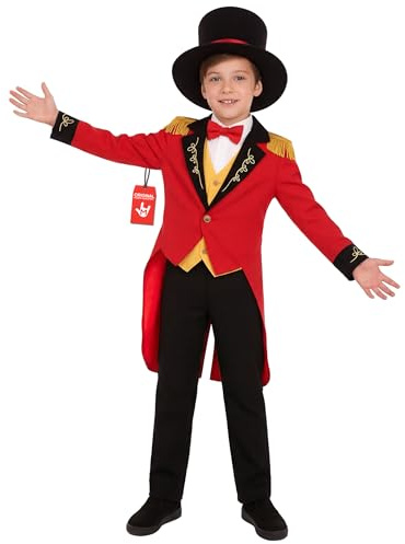 fun shack Ringmaster Costume Kids, Circus Ring Master Costume Boys, Boys Halloween Costumes, Halloween Costumes for Kids, Small