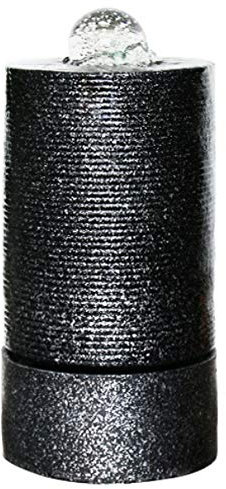 Fontaine d’Intérieur et d'Extérieur Moderne Zen Relaxante, Fontaine XL Décorative Jardin Terrasse Salon, Grande Fontaine Mur d’Eau Bandeaux LED Blanc, Idée Cadeau, H 48x22x22cm – Billy Zen’Light