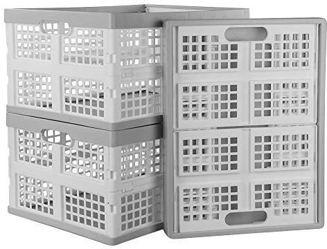 Callyne 30 L Stackable Collapsible Crate, Set of 3 Collapsible Storage Folding Storage Baskets