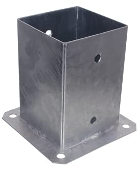 NAJDER Support Poteau Carré à Visser 80x80 mm, Manchon de Sol, Ancrage Poteau Fixation Bois, Acier Galvanisé à Chaud pour Clôture, Balançoire, Pergola, Couleur: Argent