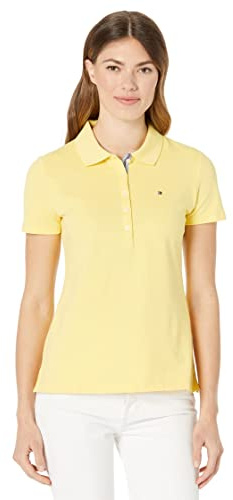 Tommy Hilfiger Classic Short Sleeve Core Pique Polo (Standard and Plus Size) T-Shirt, Snapdragon, S Femme
